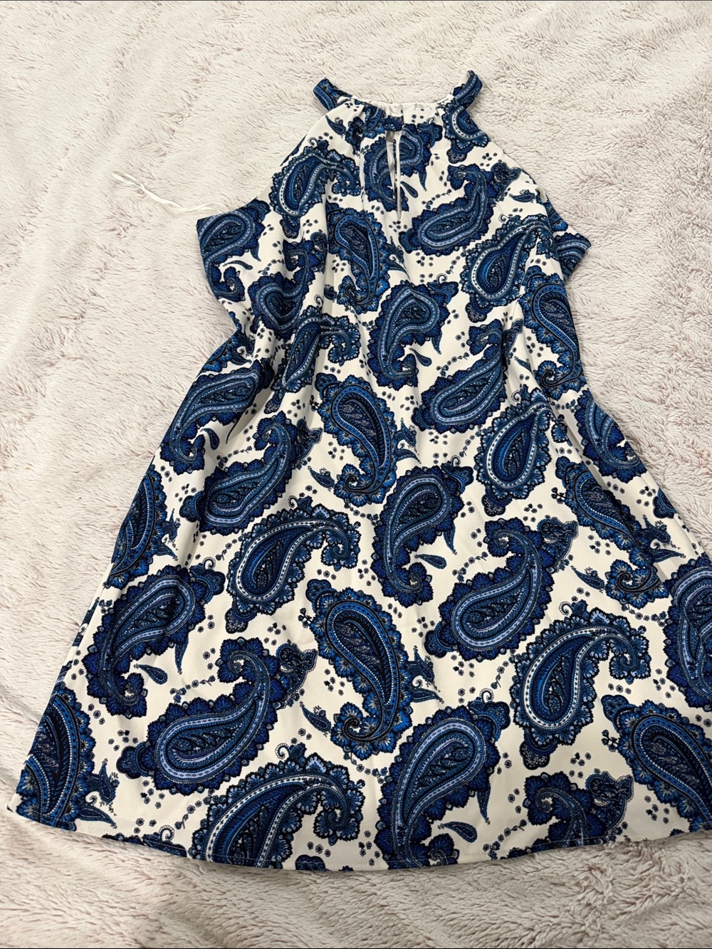 Express Blue Paisley Halter Mini Dress